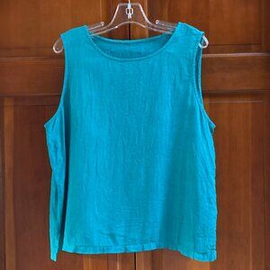 CP Shades Sleeveless Tank Top  - Linen - Aqua Blue - Size XL